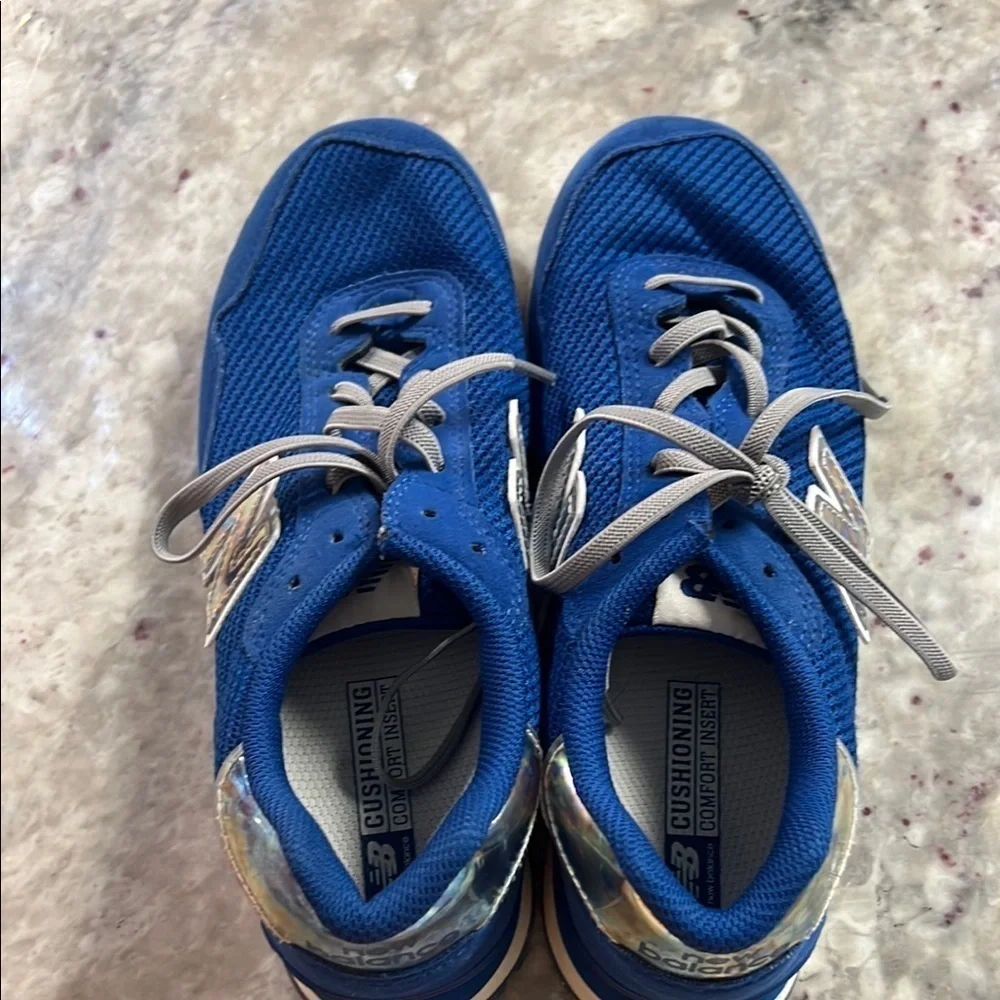 New Balance Blue Sneakers with Gray Laces Youth 3.5